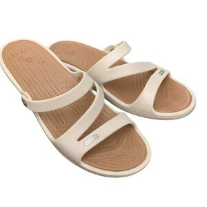 Crocs Patricia Wedge Slip On Sandals Sz 11 White